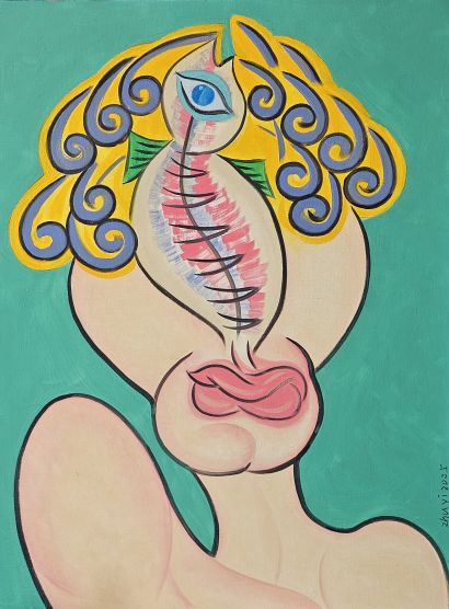 Hello it‘’s me -I am a new species - a Paint Artowrk by Yi Zhu